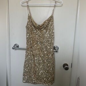 Dynamite Gold Sequin Dress